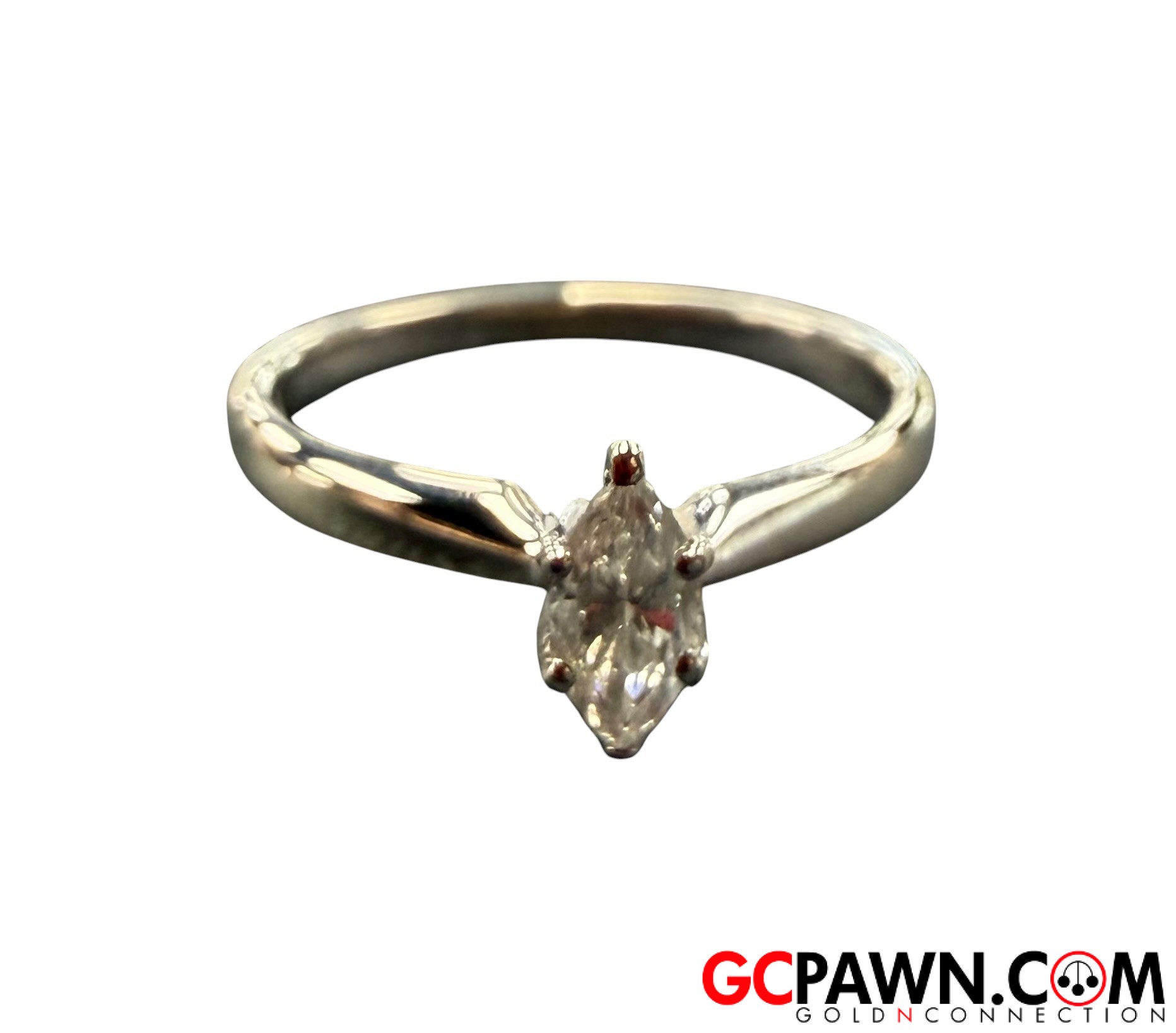 View product details for Women's Solitaire ring 14kt White Gold 