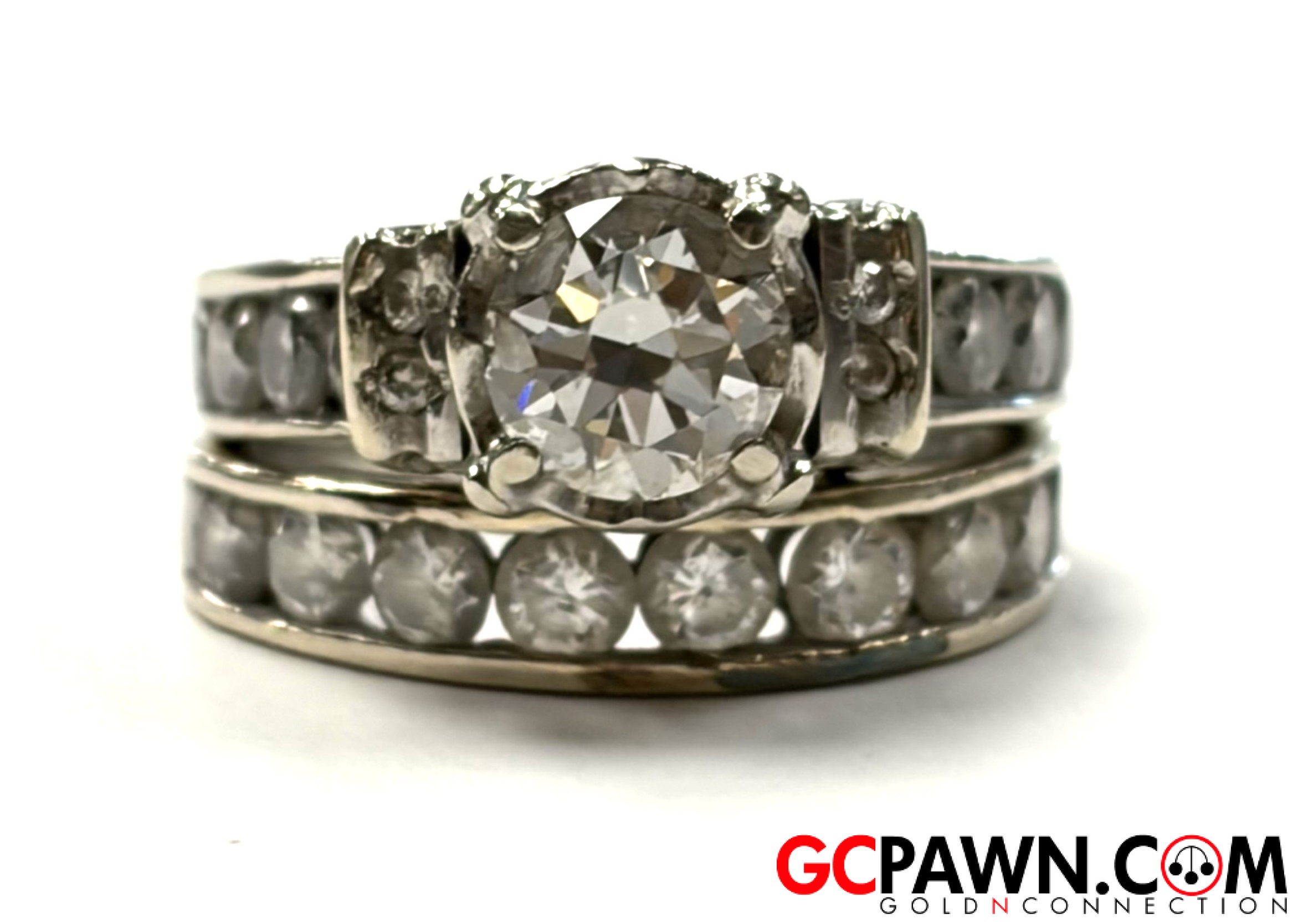 Women's Wedding set 14kt White Gold 