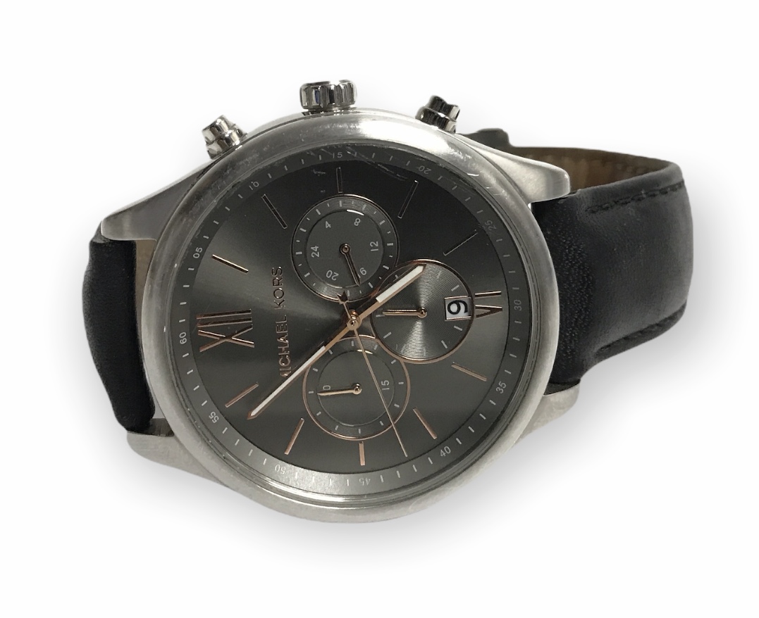 MICHAEL KORS(マイケルコース) / 腕時計/アナログ/レザー/BLK/BLK/MK-8716/マイケルコース |  中古品の販売・通販ならセカンドストリート