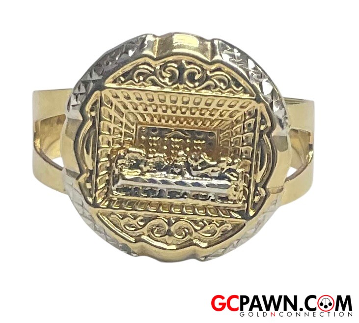 View product details for Unisex Fashion Ring 10kt Yellow and White Gold 