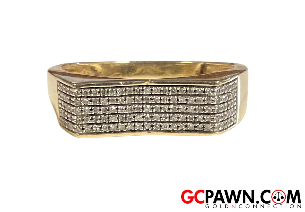 View product details for Men's Cluster ring 10kt Yellow Gold 