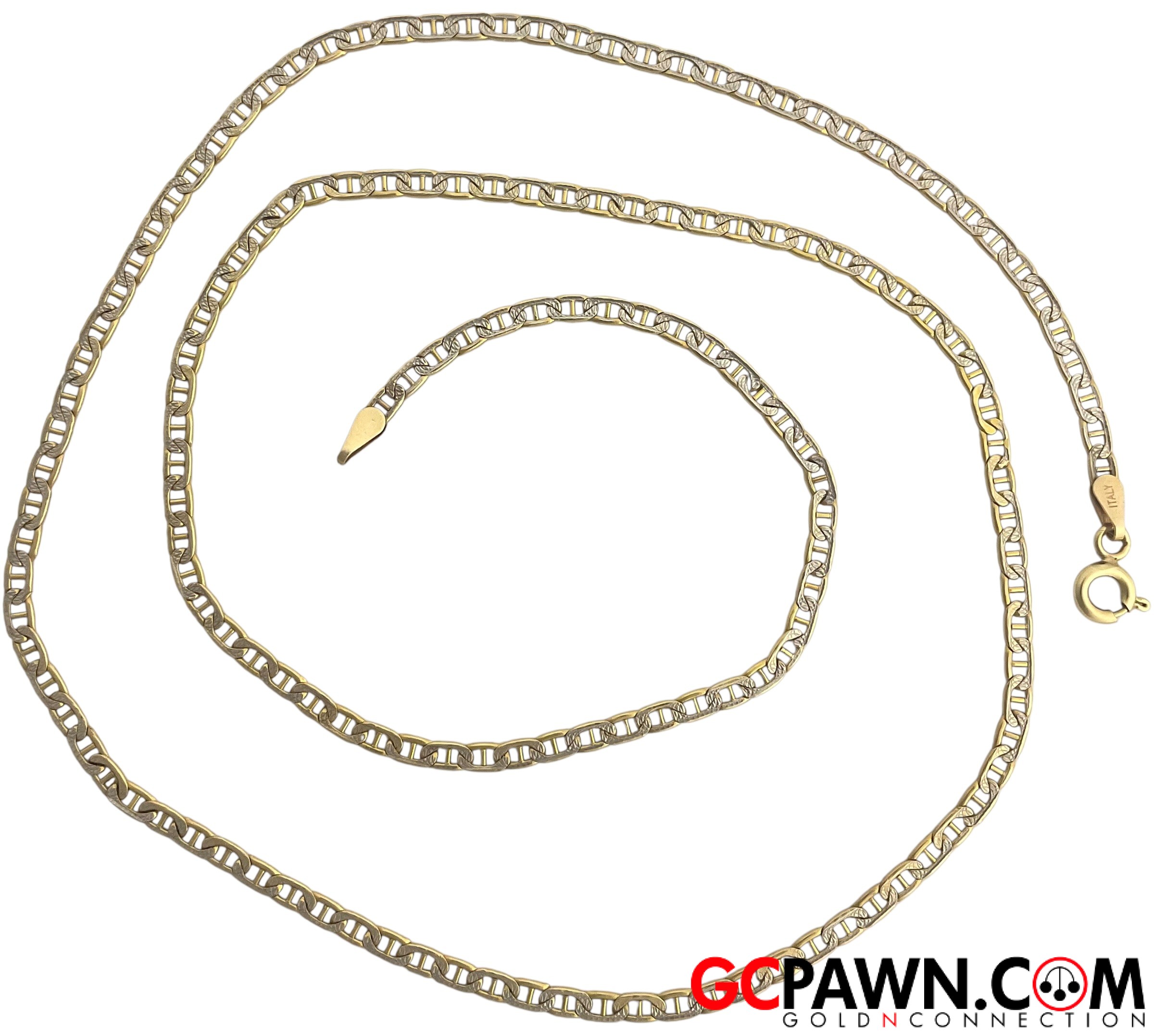 Unisex Chain 10kt Yellow and White Gold 