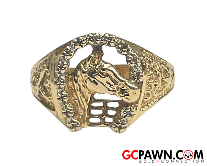 Unisex Cluster ring 10kt Yellow Gold 