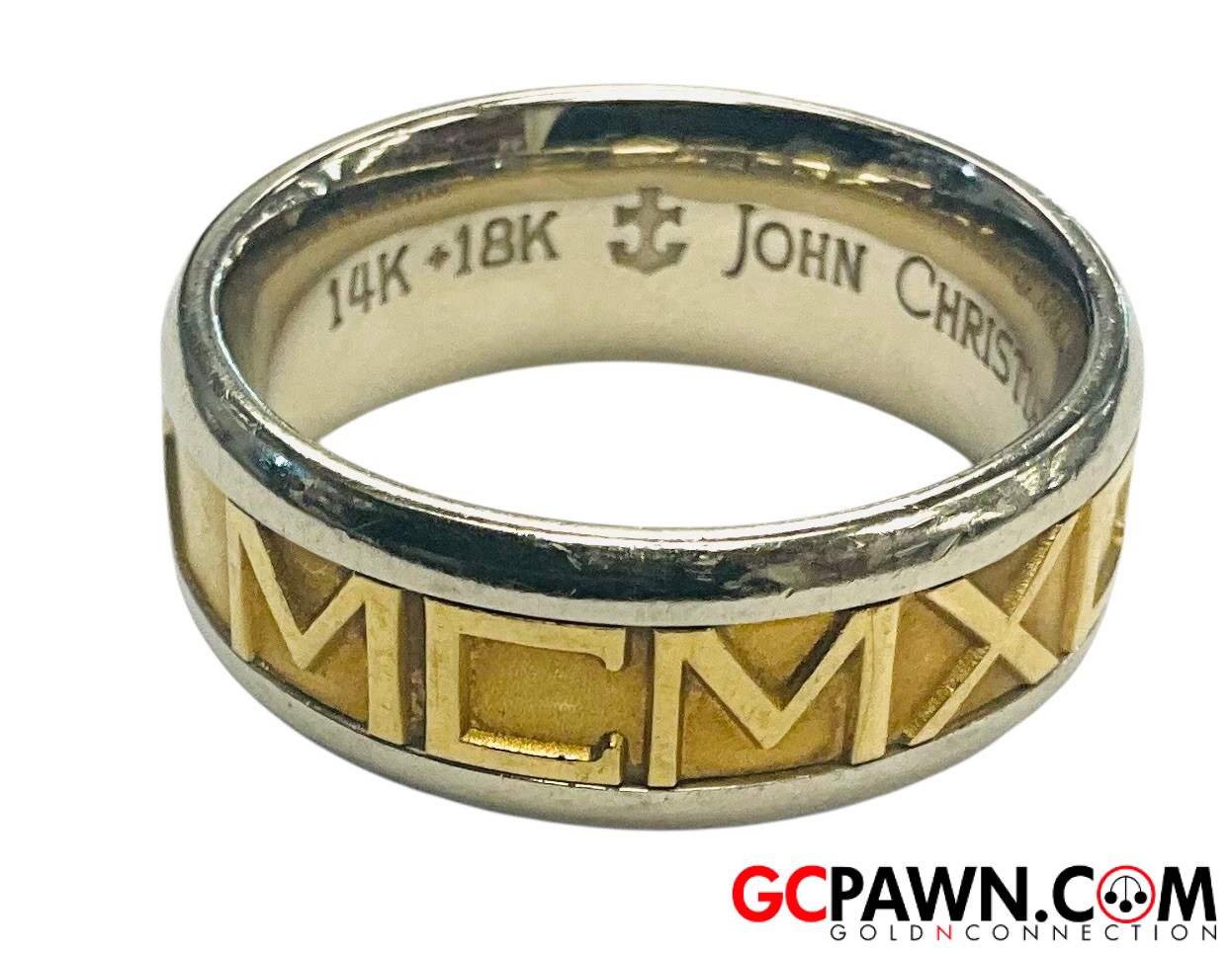 View product details for John Christian Men's Wedding band 14kt Yellow and White Gold 