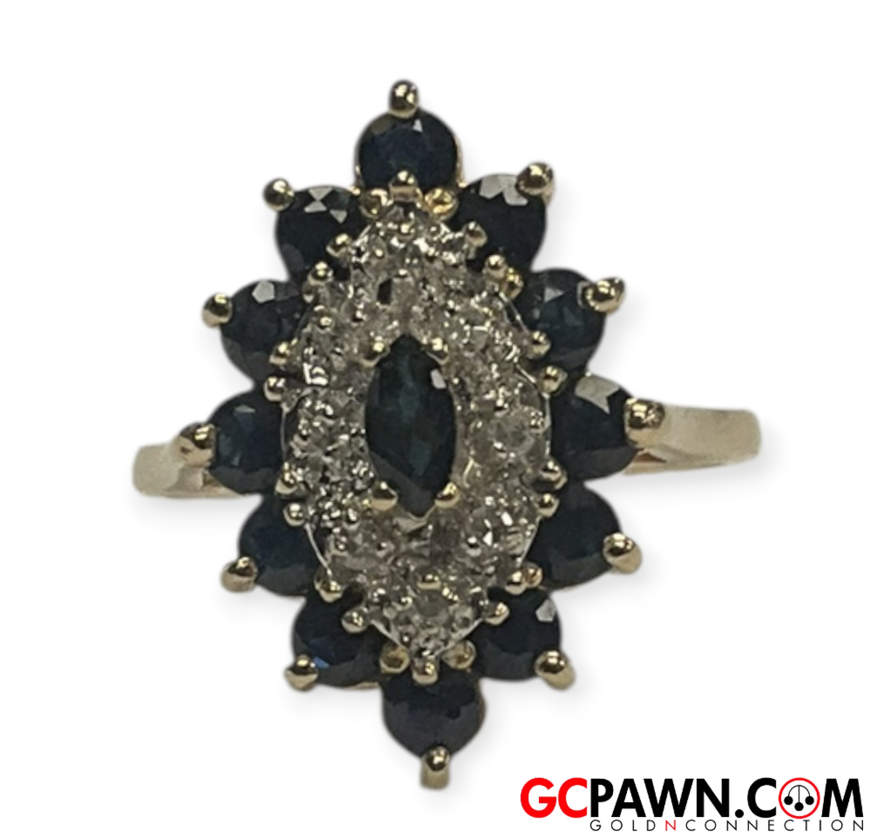 Women's Cluster ring 10kt Yellow Gold 