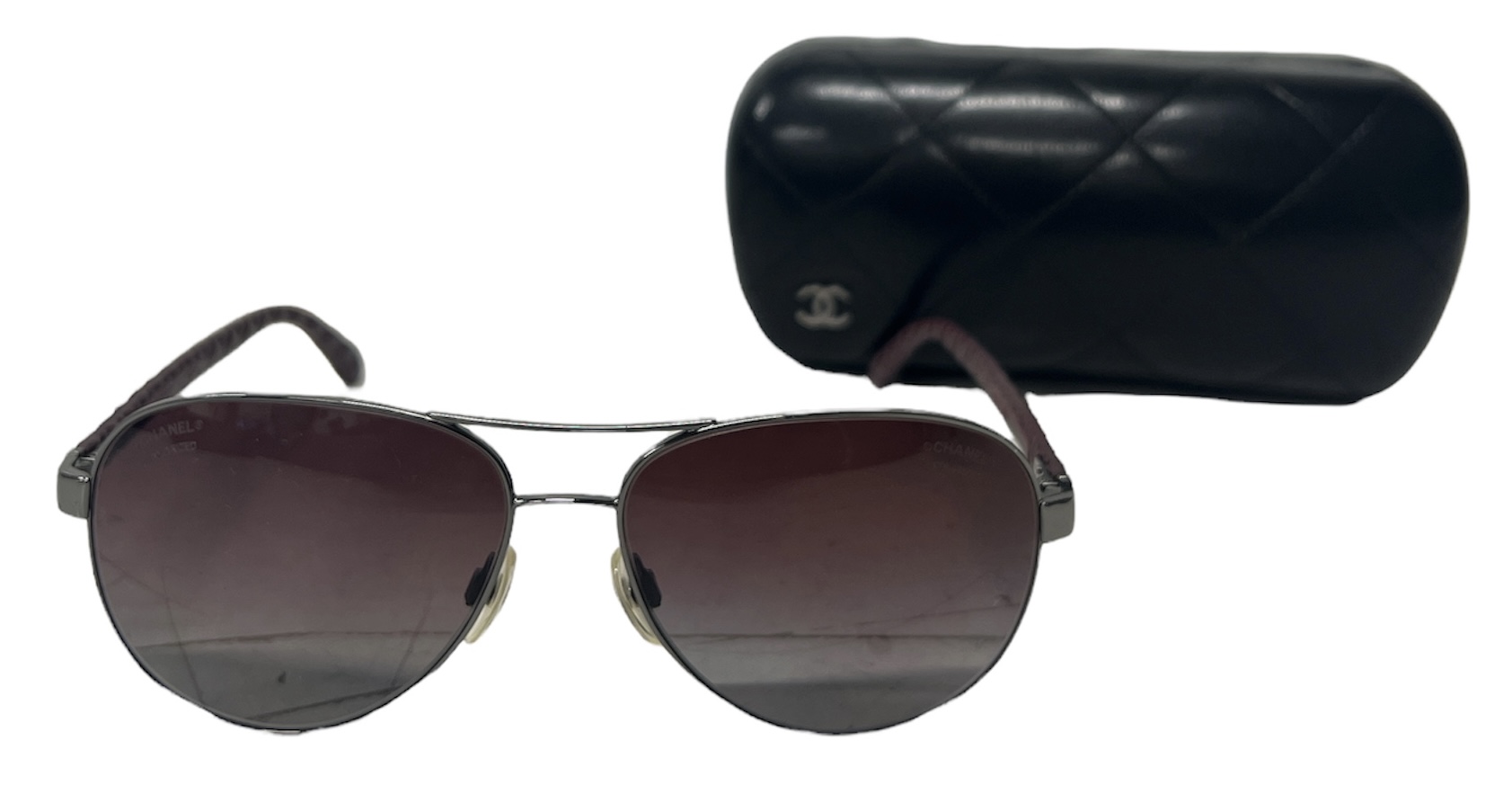 CHANEL Pilot Summer Polarized Aviator Sunglasses 4204-Q Black