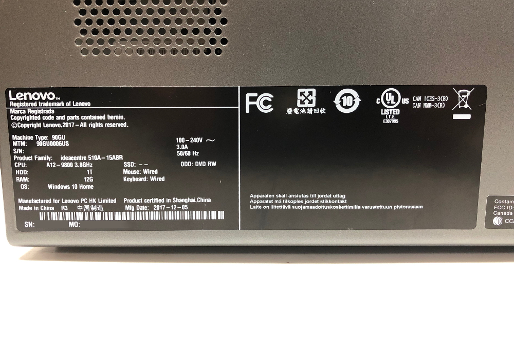 Lenovo Desktop 510A15ABR