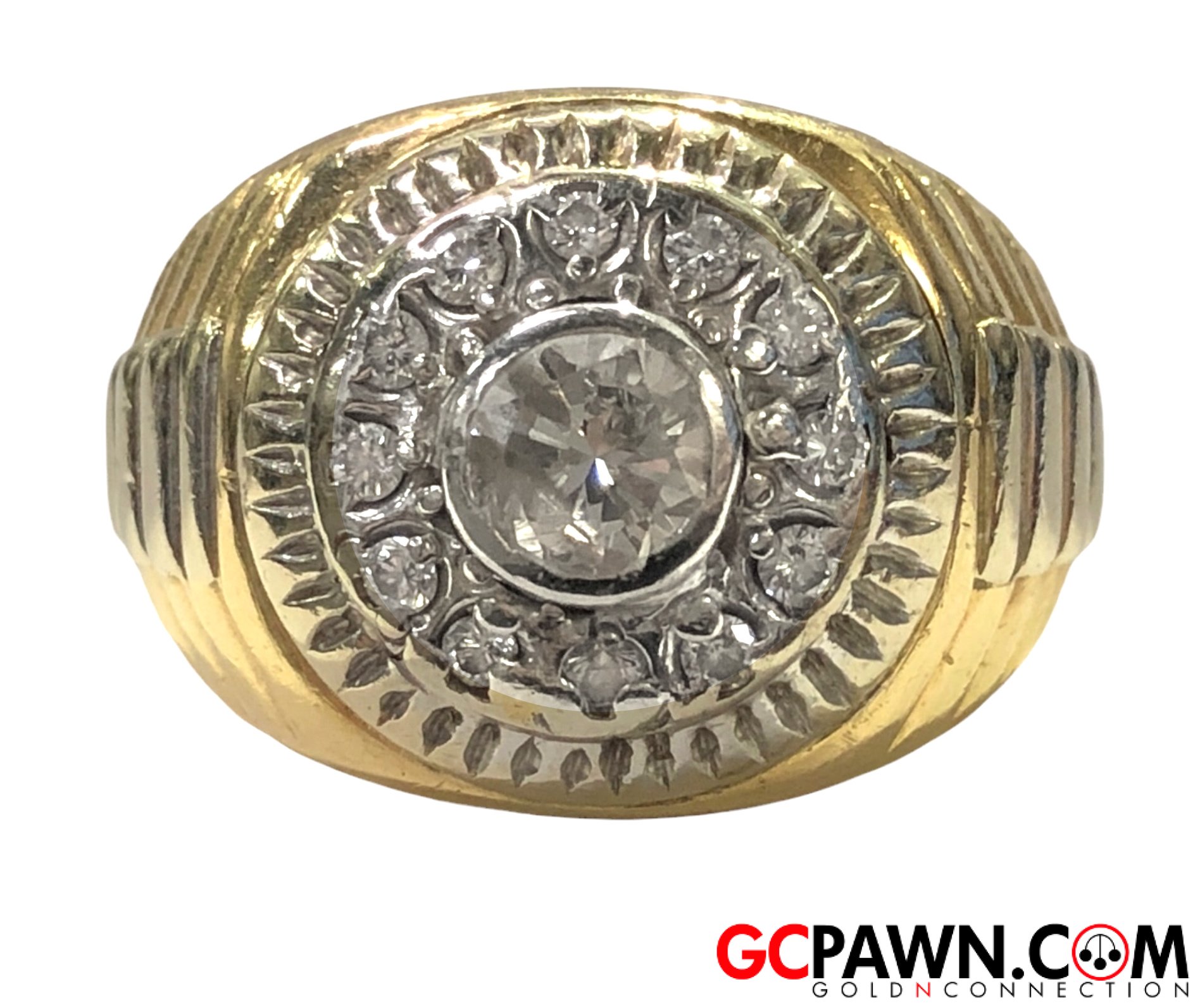 Men's Fashion Ring 14kt Yellow Gold 