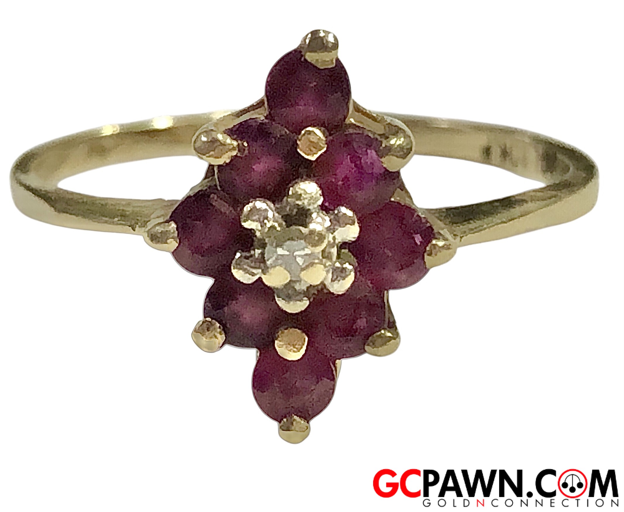 Women's Cluster ring 10kt Yellow Gold 