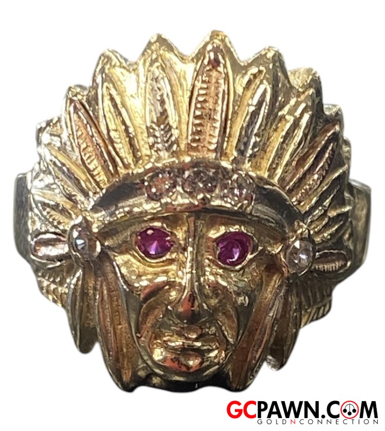 Men's Cluster ring 10kt Yellow Gold 