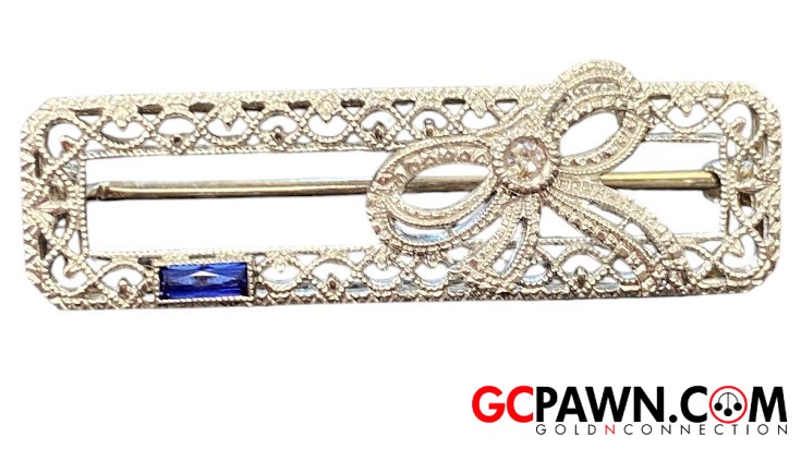 Women's Pin / Brooch 14kt White Gold 