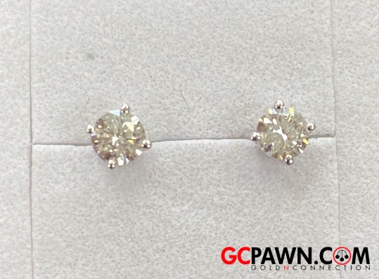 View product details for Unisex Earrings 14kt White Gold 