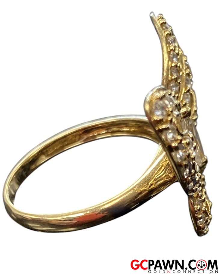Unisex Cluster ring 14kt Yellow Gold 
