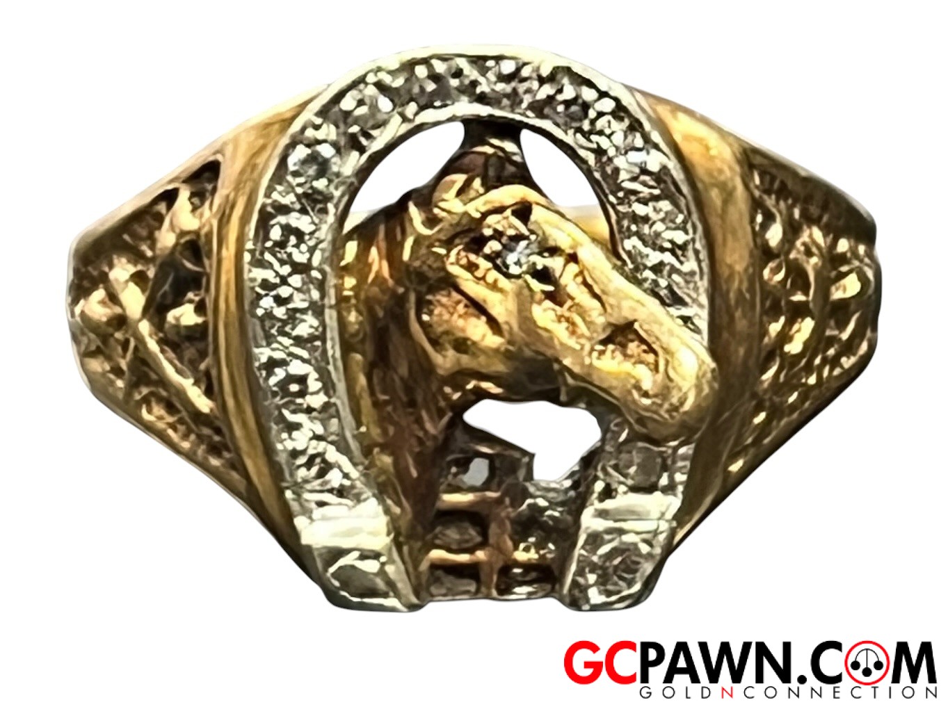 View product details for Unisex Cluster ring 10kt Yellow and White Gold 