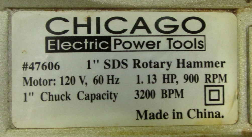 Chicago Electric Corded hand tools 47606
