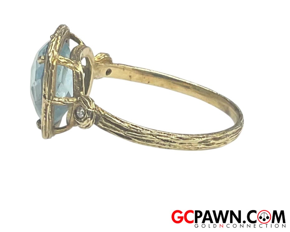 Unisex Cluster ring 14kt Yellow Gold 