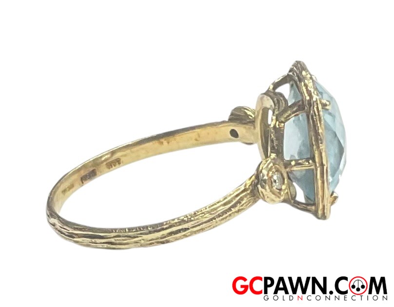 Unisex Cluster ring 14kt Yellow Gold 