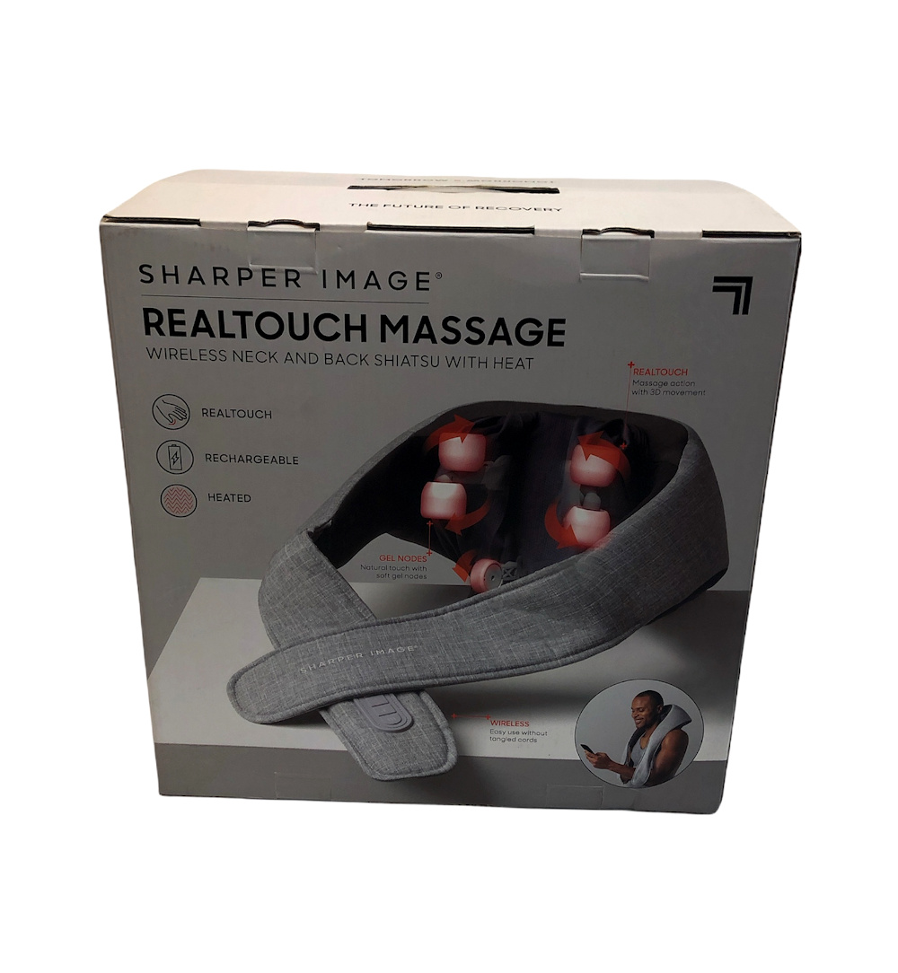 Sharper Image Massager Realtouch Shiatsu Wireless Neck and Back with Heat