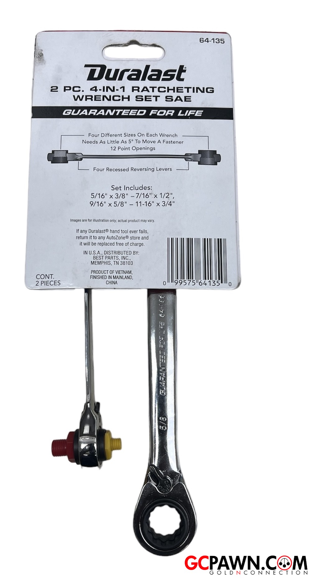 Duralast reversible outlet ratcheting wrench set