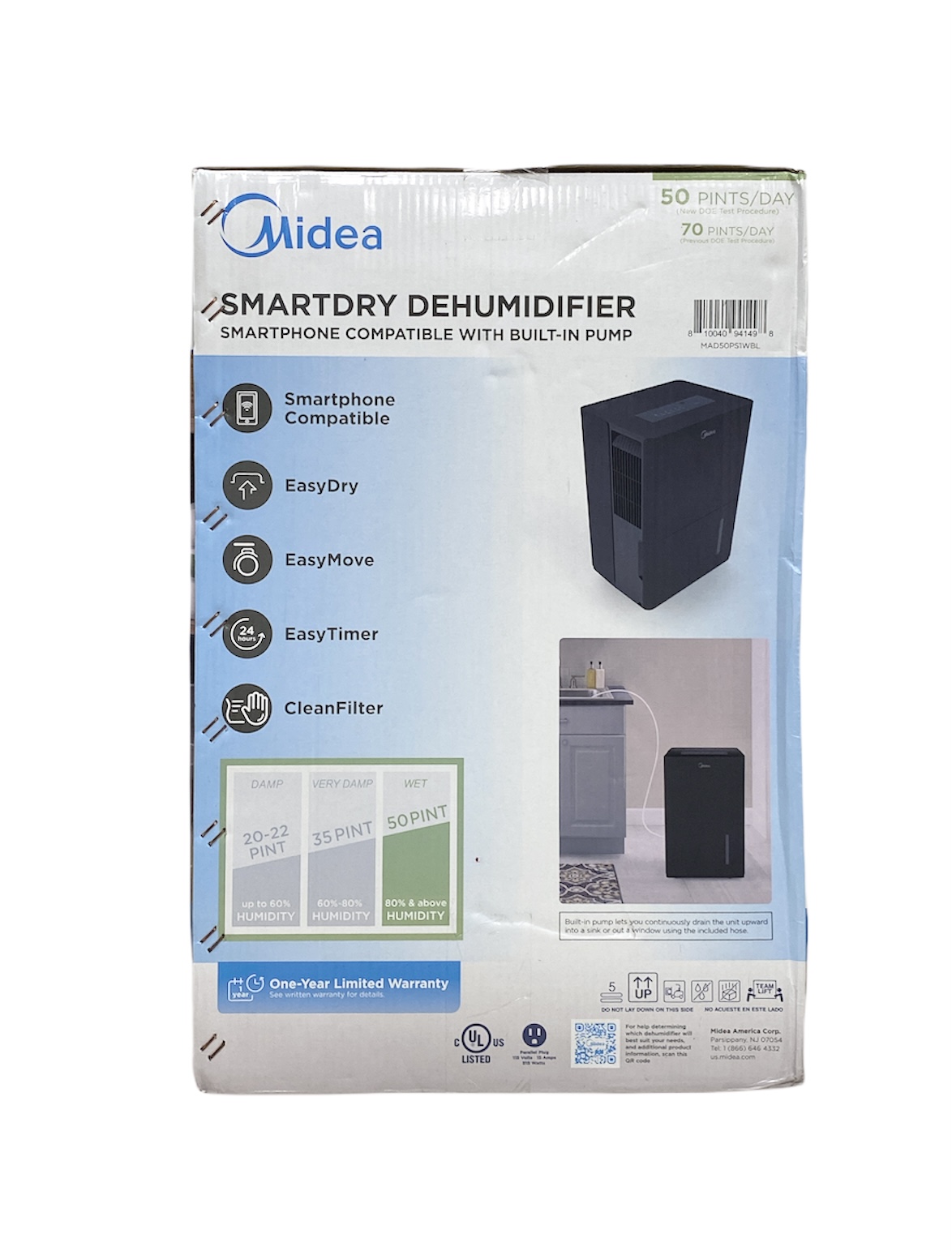 Midea Dehumidifier MAD50PS1WBL