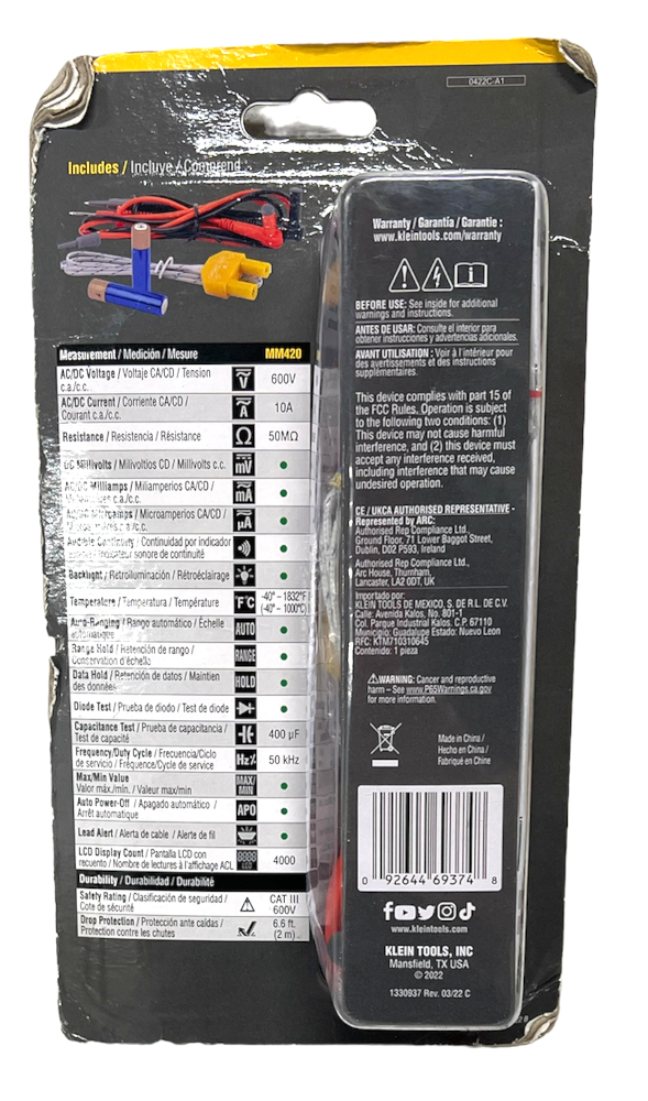 Klein Electrician tools MM420