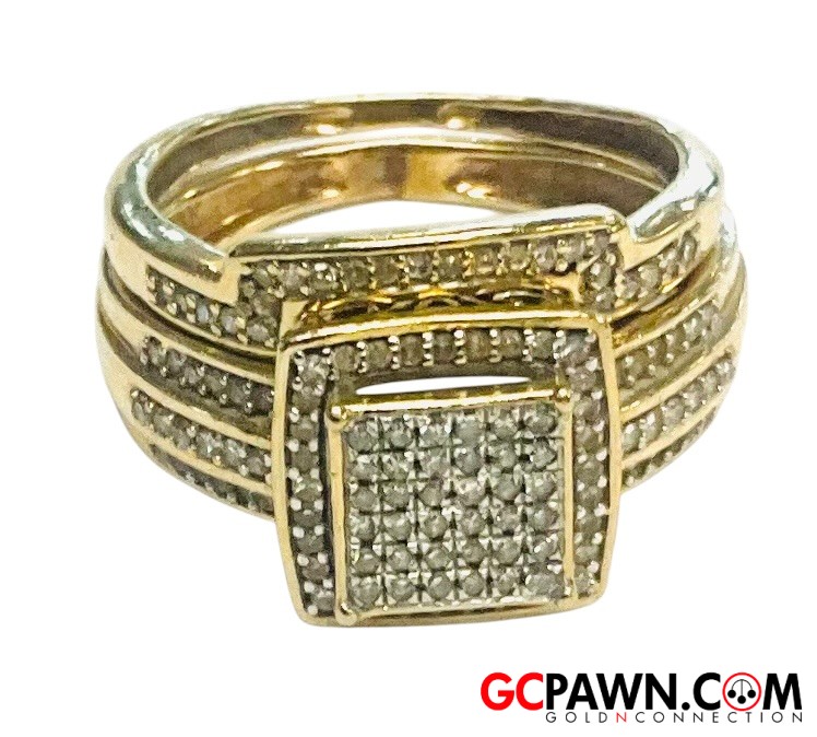 View product details for Women's Cluster ring 10kt Yellow and White Gold 