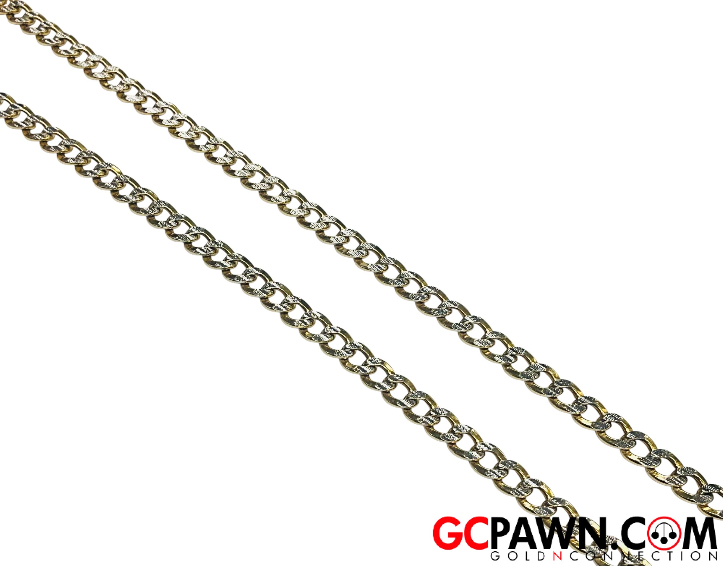 View product details for Men's Chain 10kt Yellow and White Gold 