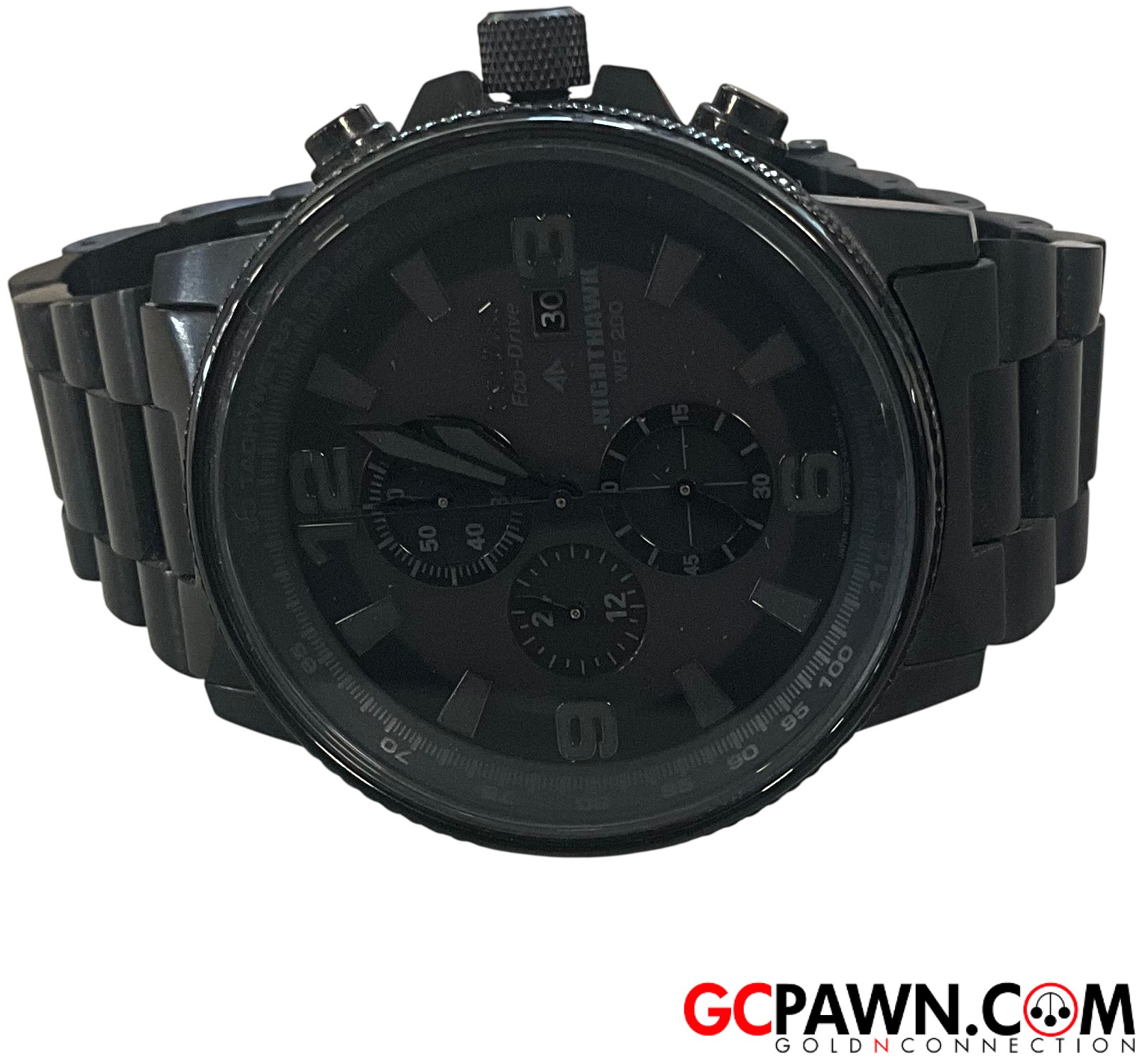 View product details for Citizen - Wrist watch - B612-S078245 - Citizen Eco-Drive Nighthawk WR 20BAR Chronogr