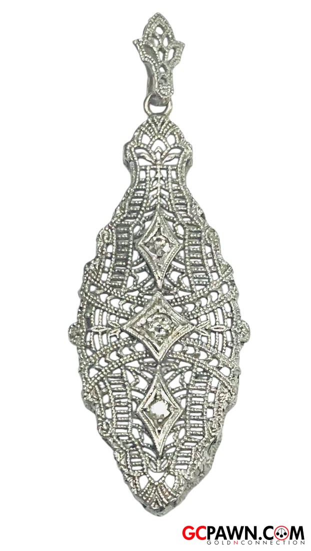 View product details for Women's Pendant 14kt White Gold 