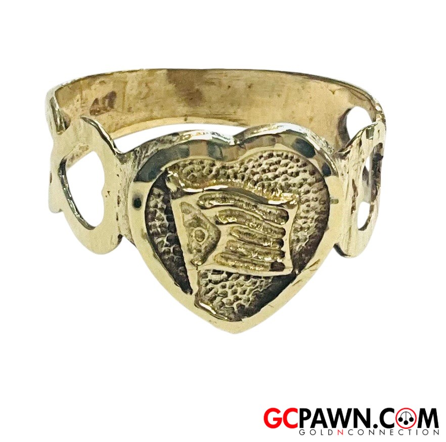View product details for Unisex Fashion Ring 10kt Yellow Gold 