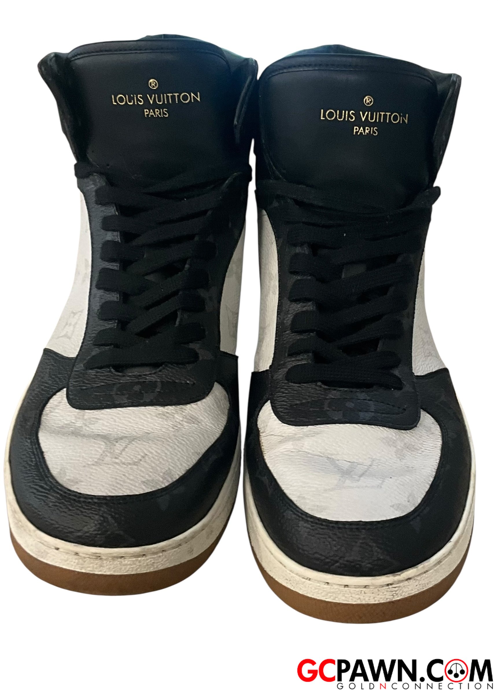 View product details for Louis Vuitton - Shoes - Louis Vuitton High Top Monogram Black White B