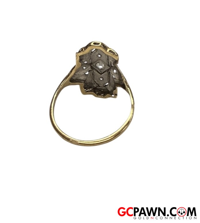 Unisex Cluster ring 10kt Yellow Gold 