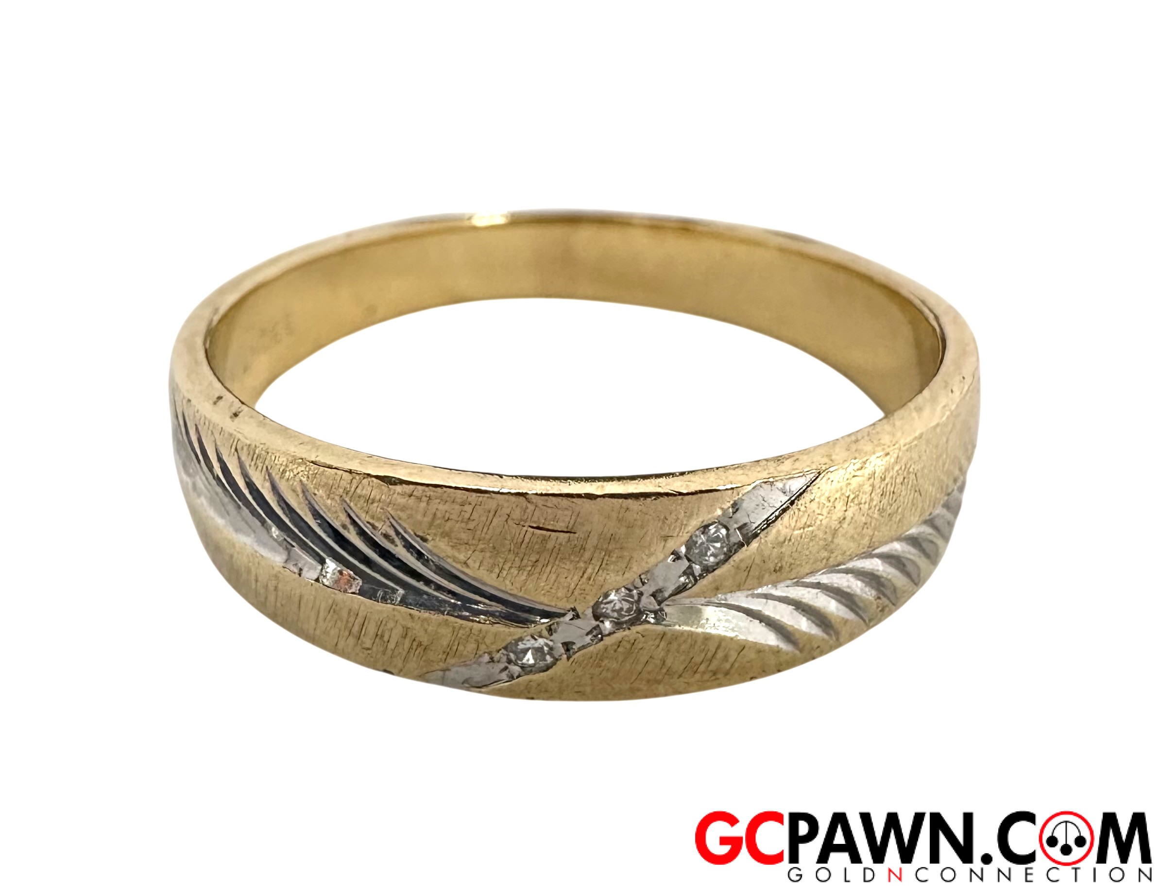 View product details for Men's Wedding band 14kt Yellow and White Gold 