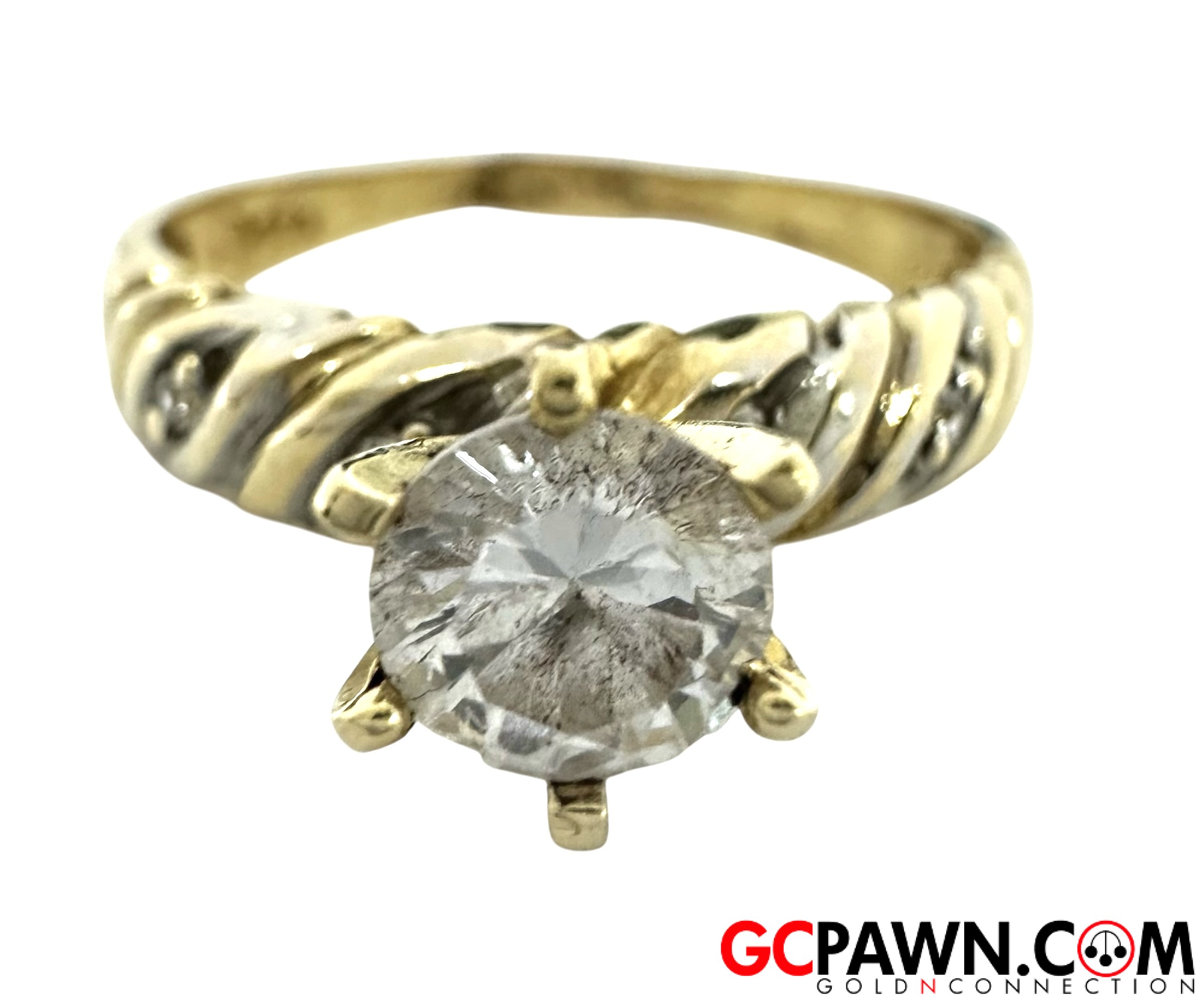 Women's Cluster ring 14kt Yellow and White Gold 