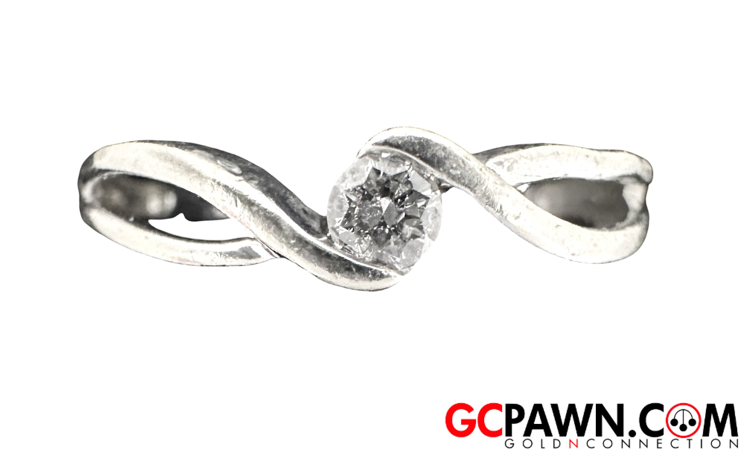 Women's Solitaire ring 14kt White Gold 