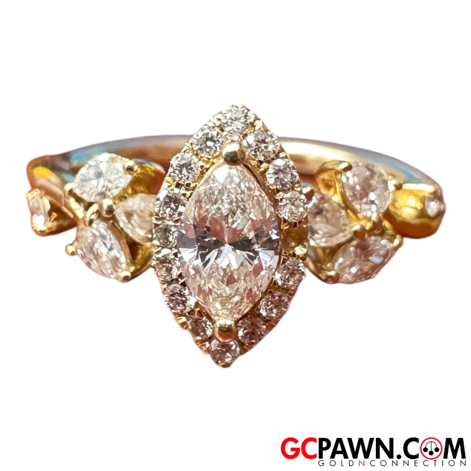 View product details for Women's Cluster ring 14kt Yellow Gold 
