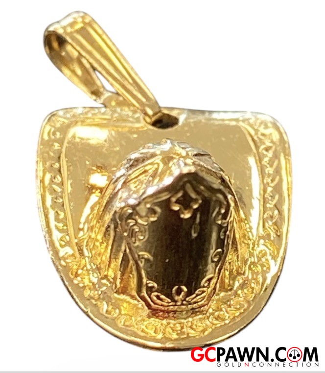 Firefighter Helmet Unisex Pendant 14kt Yellow Gold 