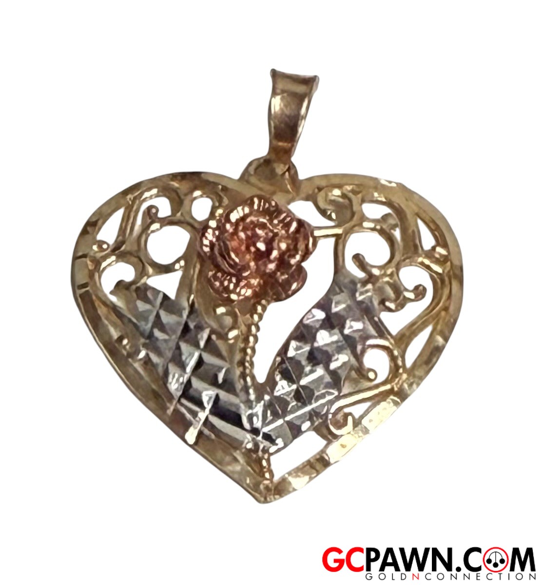 View product details for Unisex Pendant 10kt Yellow White Rose Gold 