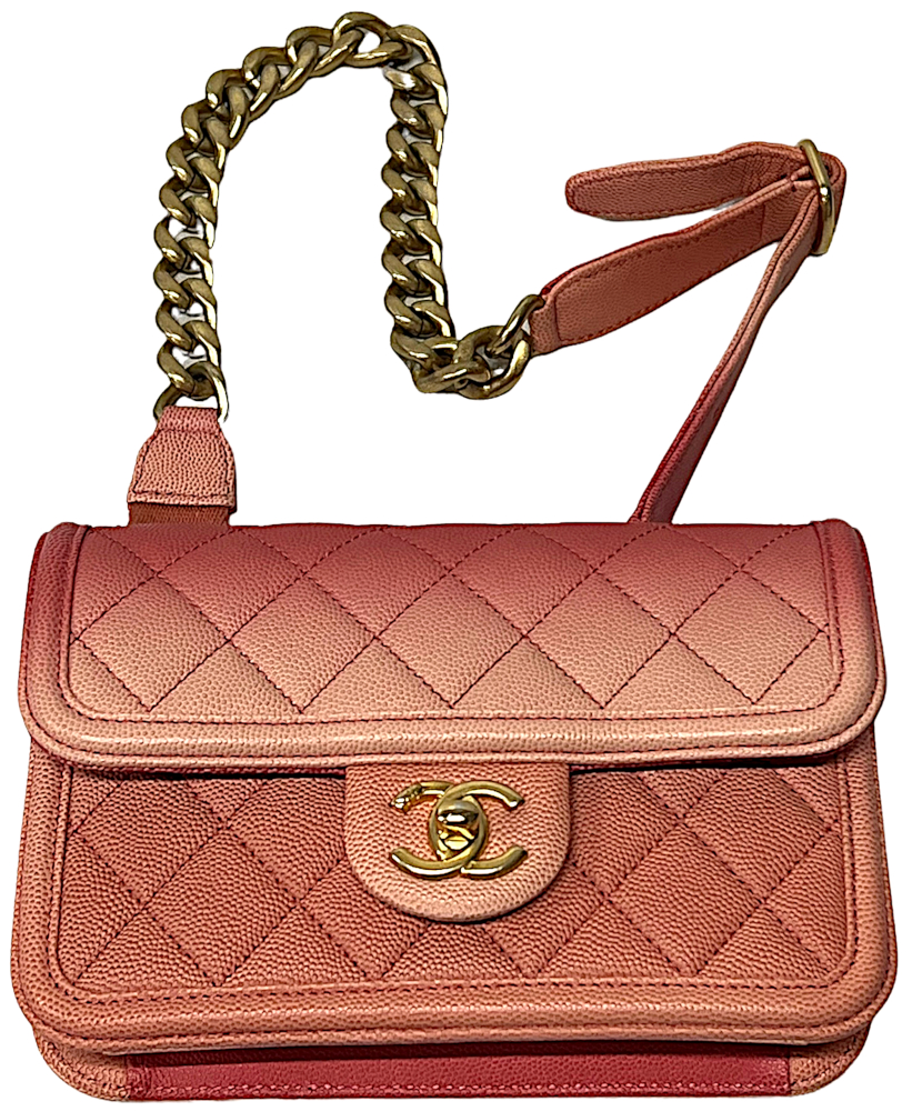 Chanel Sunset On The Sea Flap Bag Quilted Caviar Medium Pink