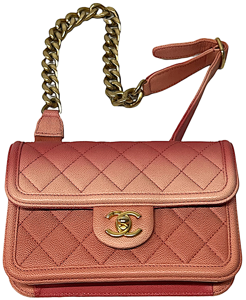 Chanel Sunset on the Sea Medium Flap Handbag Pink Leather - Allu USA