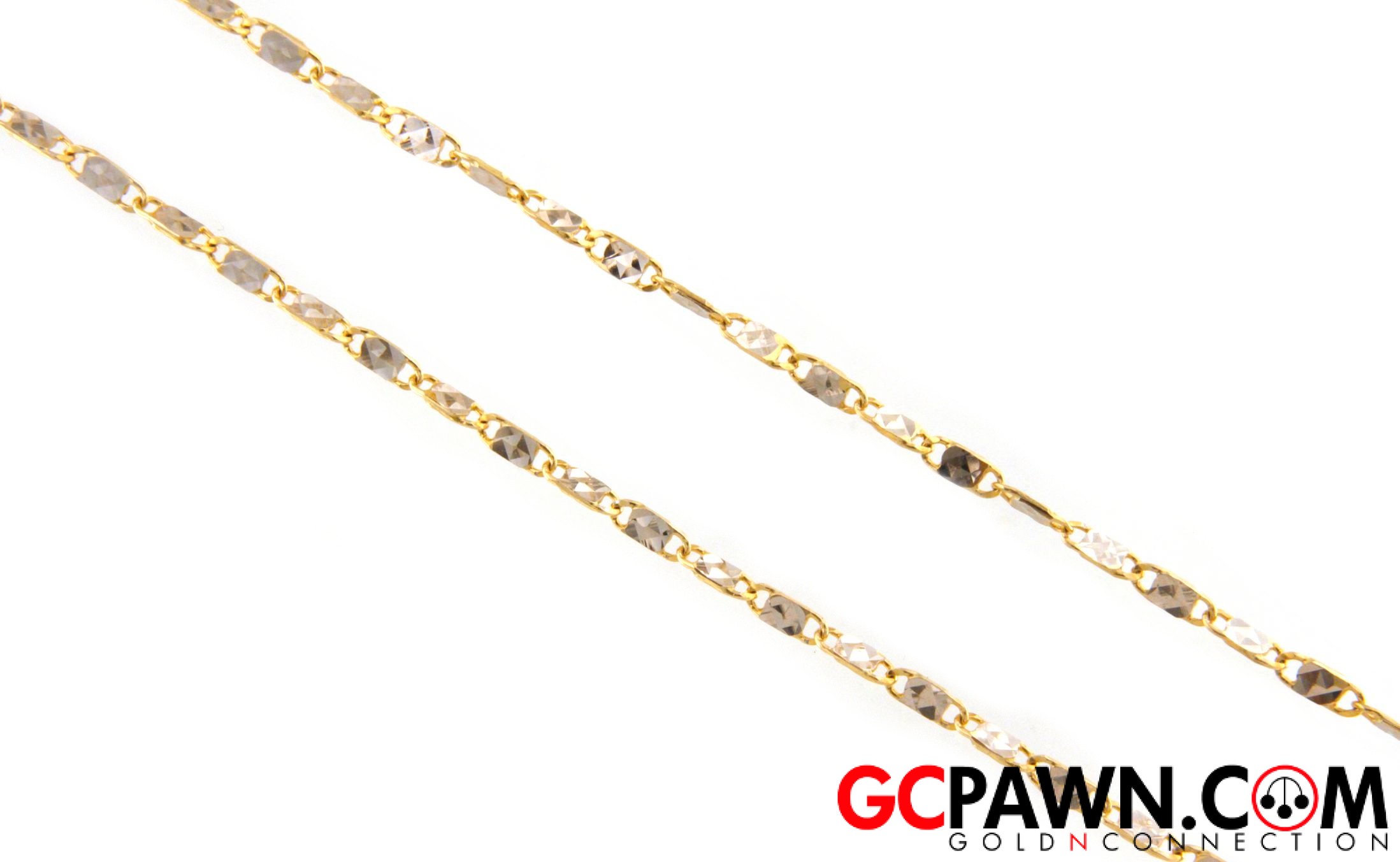 View product details for Unisex Chain 10kt Yellow and White Gold 