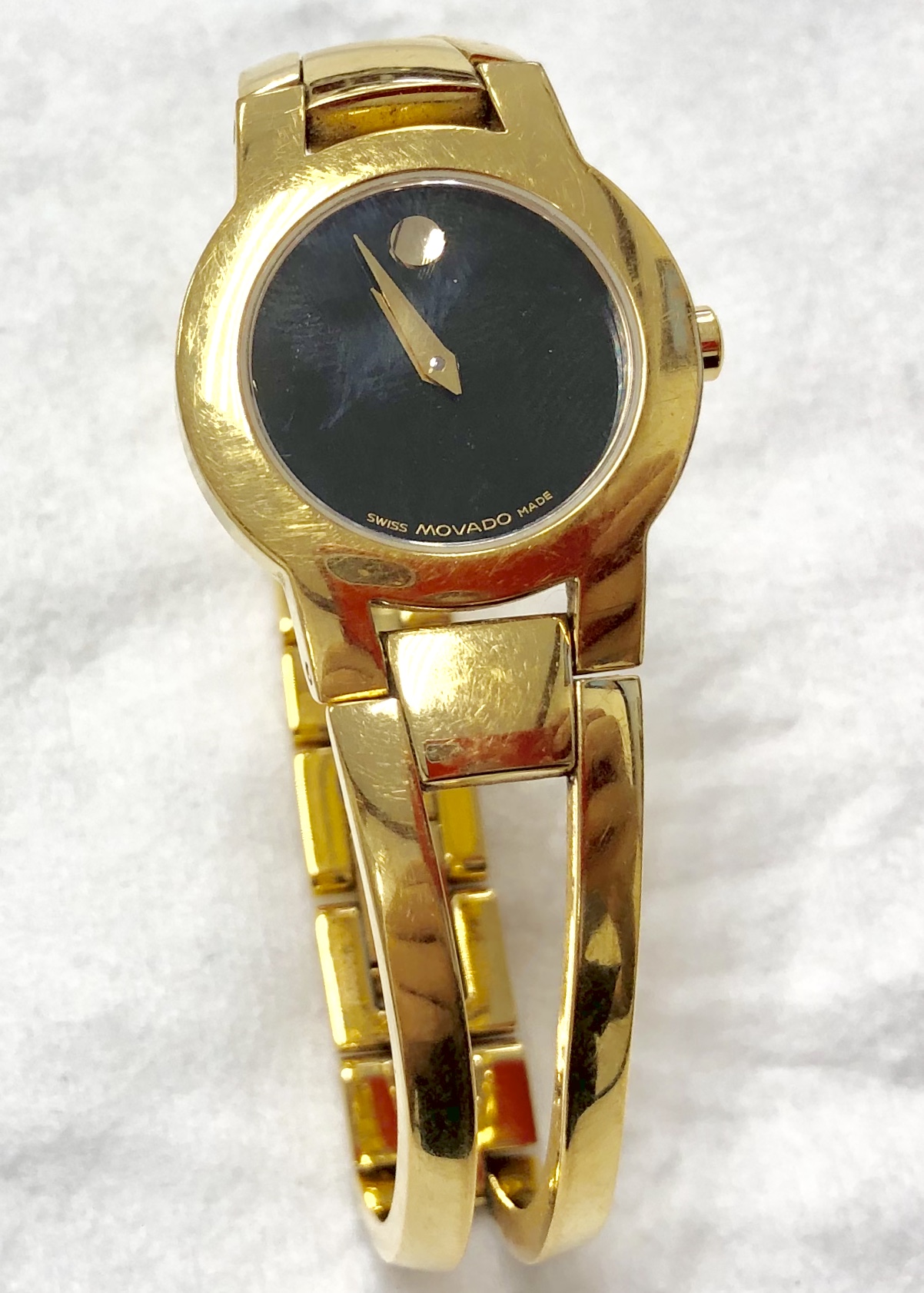 Movado Museum 88 E4 1844 Gold-Plated Women Swiss Watch/Diamond Dial/New Battery Movado Brileti 14k Gold & Diamond Watch | Chicago Pawners  main image 2