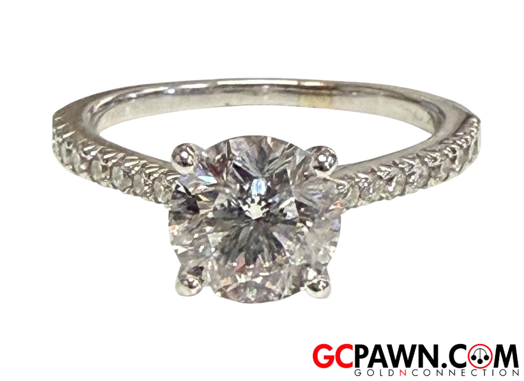 Women's Solitaire ring 18kt White Gold 