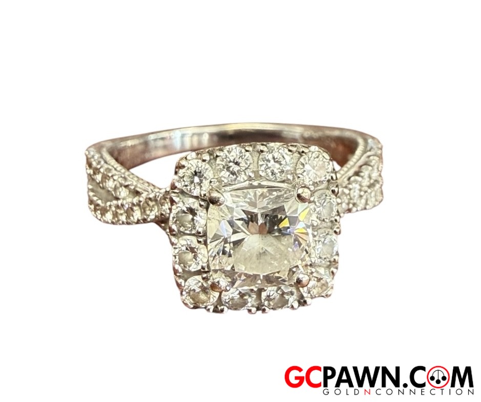 Women's Cluster ring 14kt White Gold 