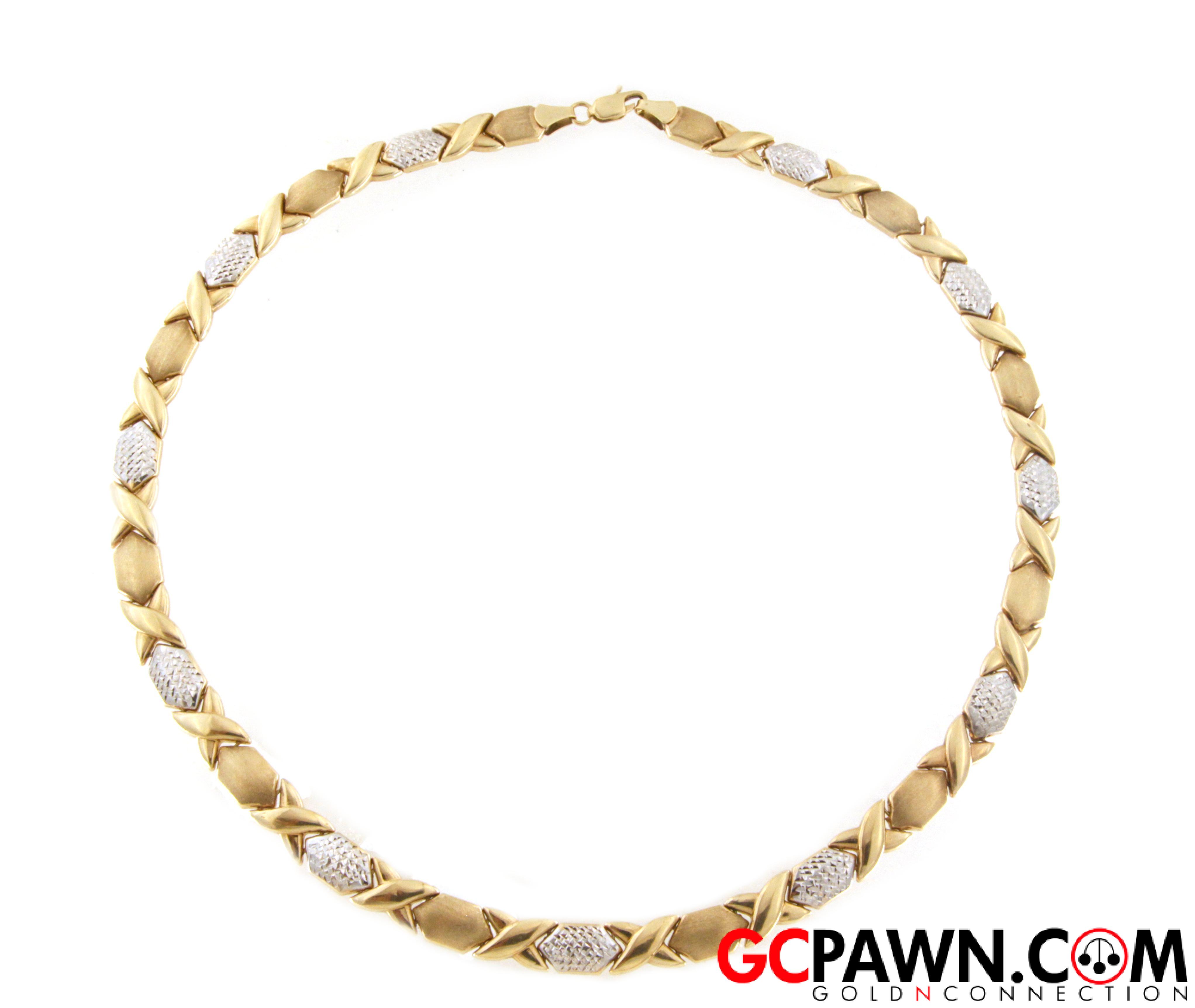 View product details for Women's Necklace 10kt Yellow and White Gold 