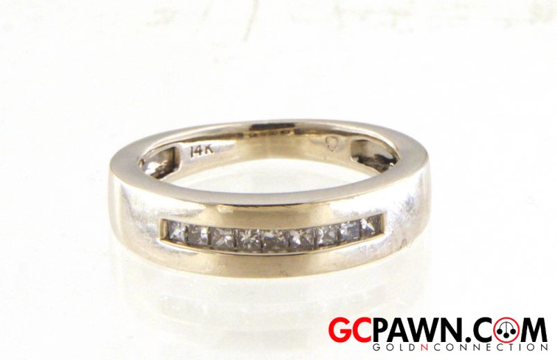 View product details for Men's Wedding band 14kt White Gold 
