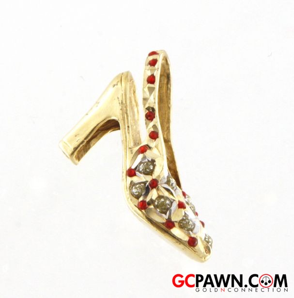 View product details for High Heel Women's Charm 14kt Yellow Gold 
