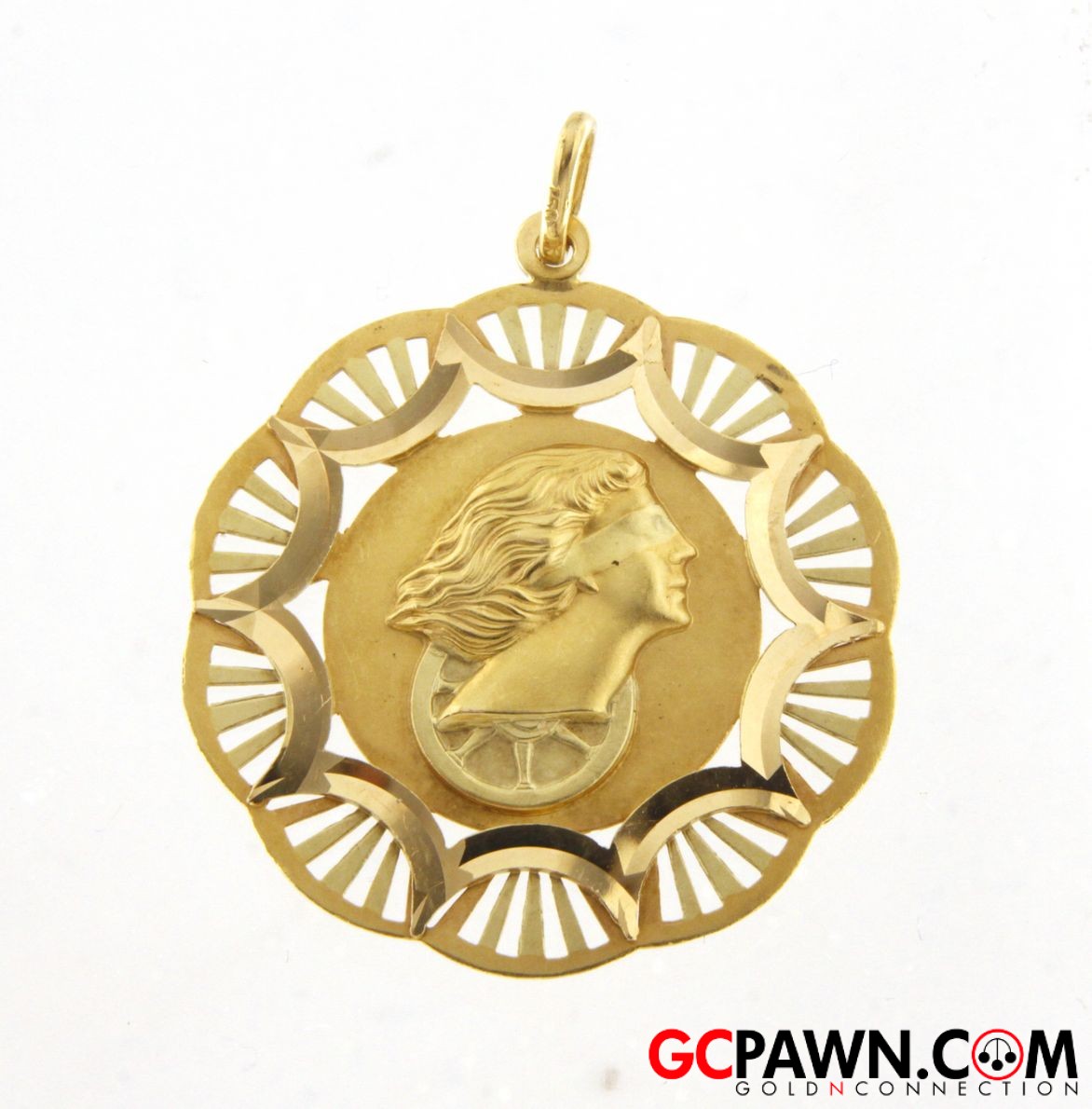 View product details for Goddess Fortuna Unisex Charm 18kt Yellow Gold 