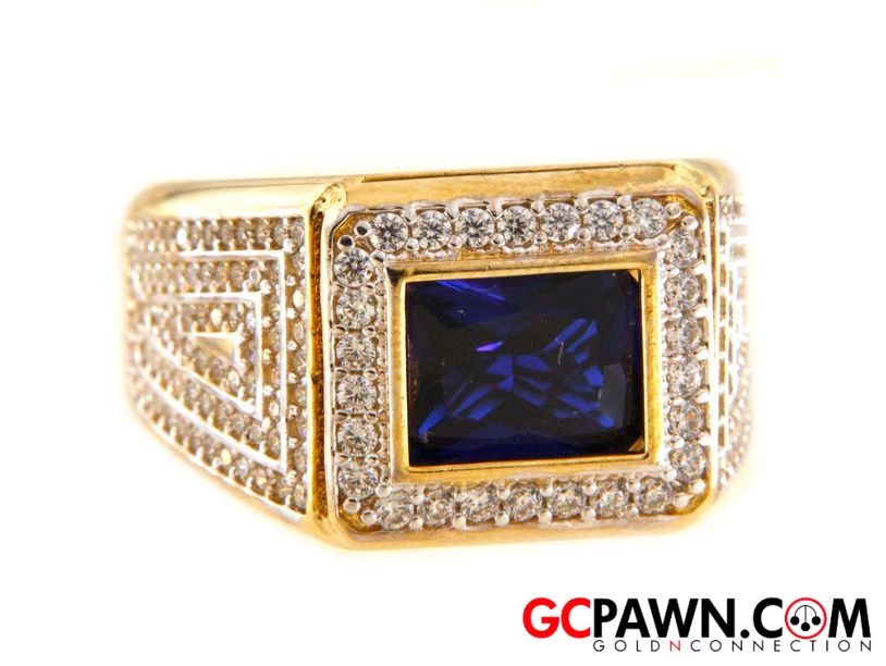 Men's Cluster ring 10kt Yellow Gold 