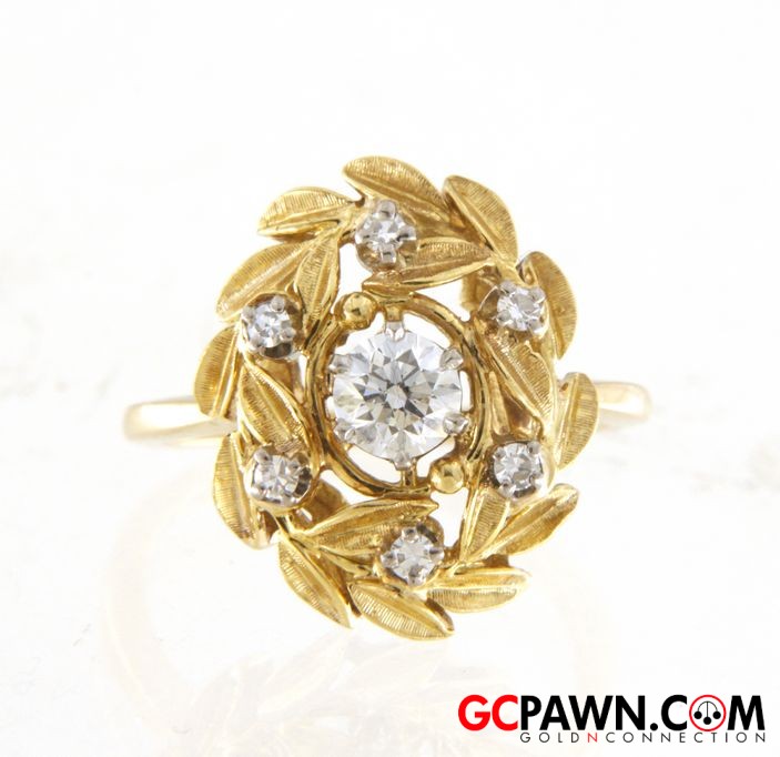 View product details for Women's Cluster ring 18kt Yellow Gold 